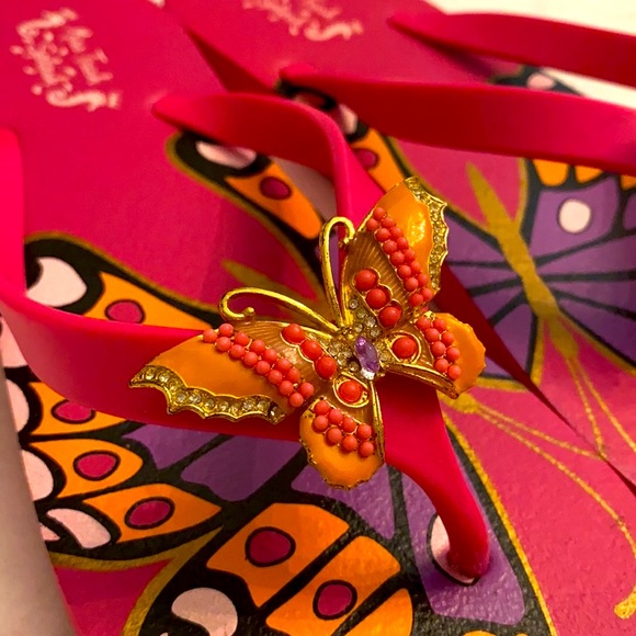 Miss Trish Splash Butterfly Flip Flop Sandals